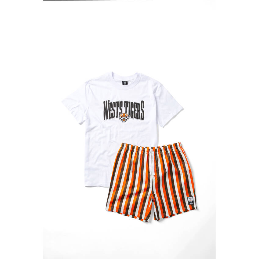 Wests Tigers Adult T-Shirt and Short PJ Set0